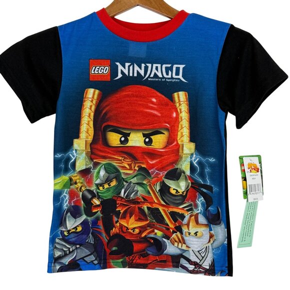 Lego Ninjago Boy's Sleep Top ONLY Sz 6 Blue Red 100% Polyester Flame Resistant - Picture 1 of 7